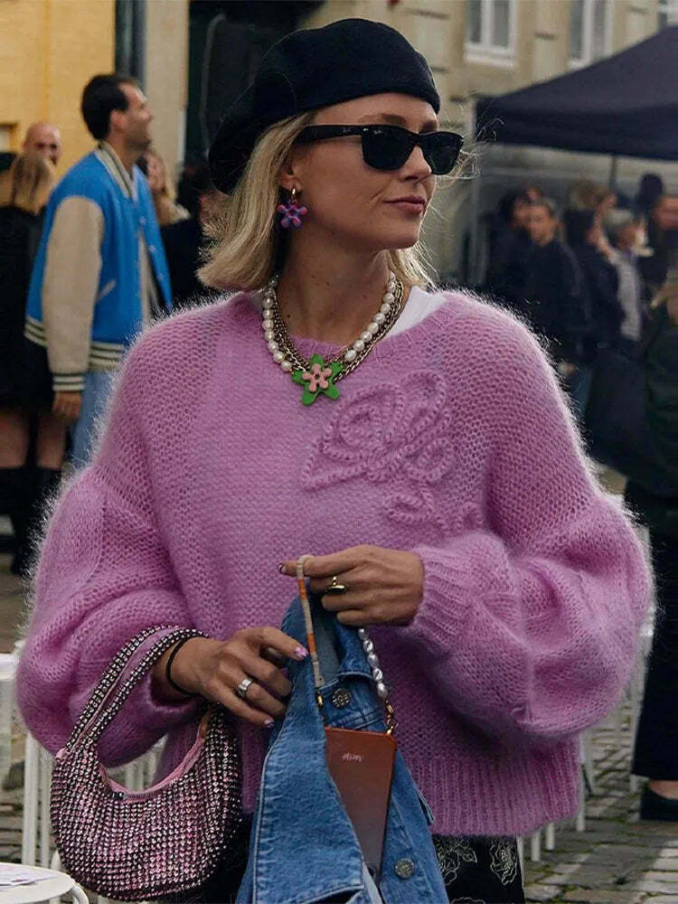 Vintage Vibes Floral Crewneck Sweater for Coquette Aesthetic - Y2K Fashion Statement
