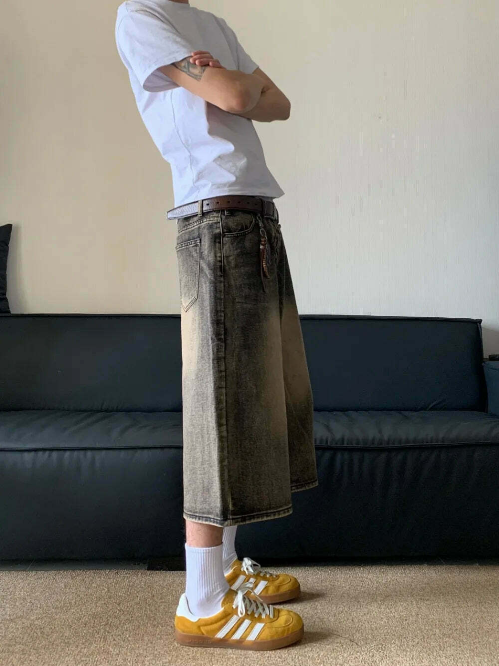 Vintage Wash High-Waisted Cargo Skirt - Y2K Aesthetic Grunge Style - Co
