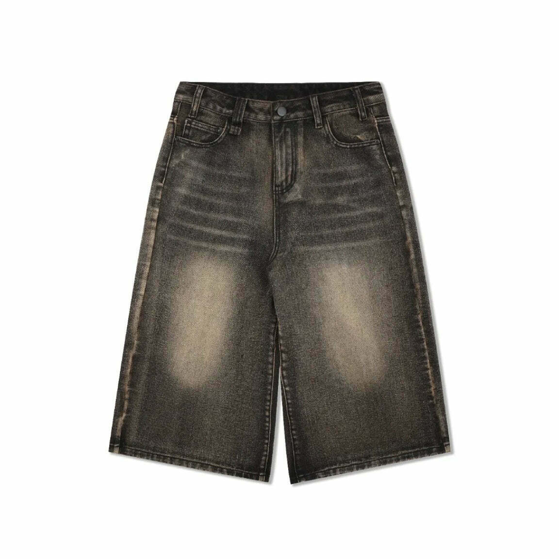 Vintage Wash High-Waisted Cargo Skirt - Y2K Aesthetic Grunge Style - Co