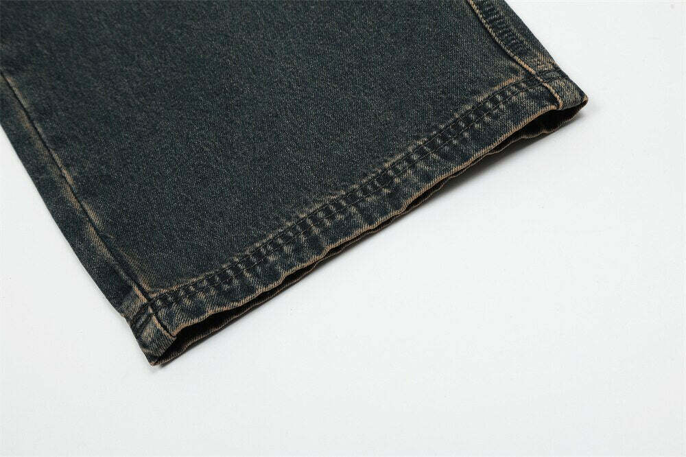 Vintage Wash Relaxed Fit Jeans: Y2K Fashion with Coquette Aesthetic & Grunge Vibes