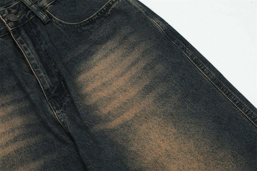 Vintage Wash Relaxed Fit Jeans: Y2K Fashion with Coquette Aesthetic & Grunge Vibes