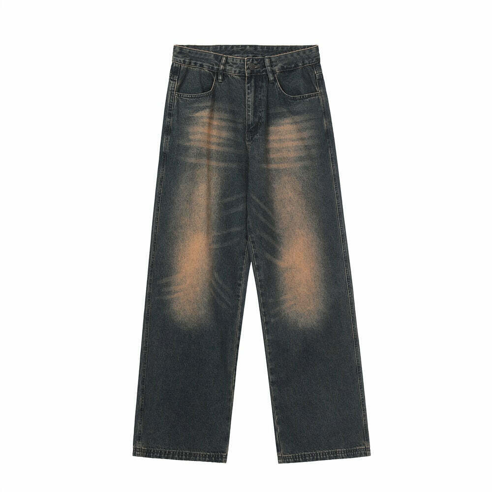 Vintage Wash Relaxed Fit Jeans: Y2K Fashion with Coquette Aesthetic & Grunge Vibes