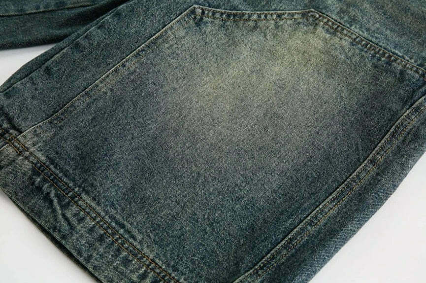 Vintage Wash Workwear Cargo Skirt - Y2K Aesthetic Grunge Style for Women