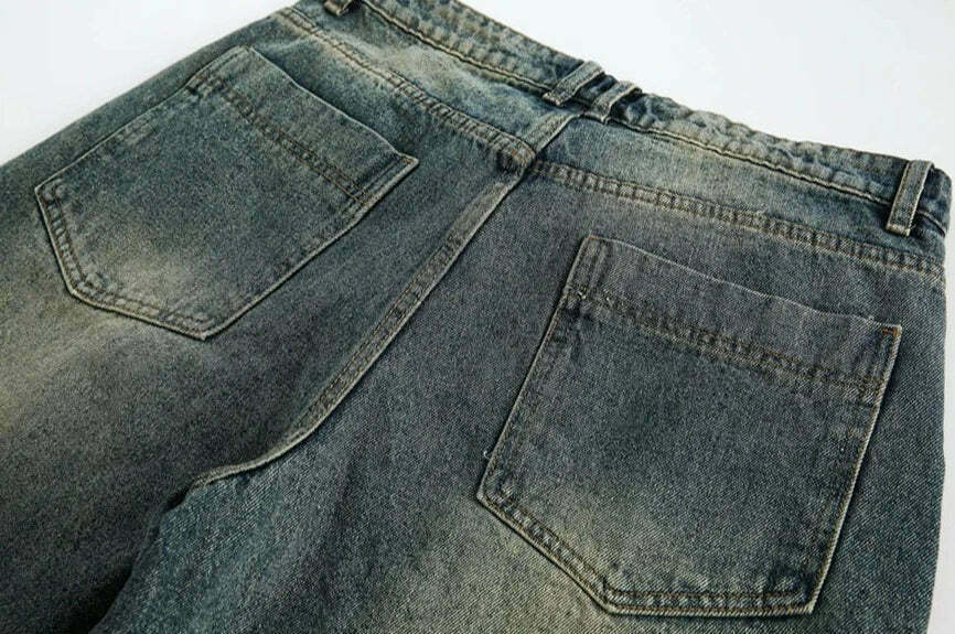 Vintage Wash Workwear Cargo Skirt - Y2K Aesthetic Grunge Style for Women