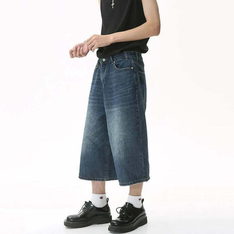Vintage Washed Baggy Denim Shorts for a Nostalgic Y2K Aesthetic