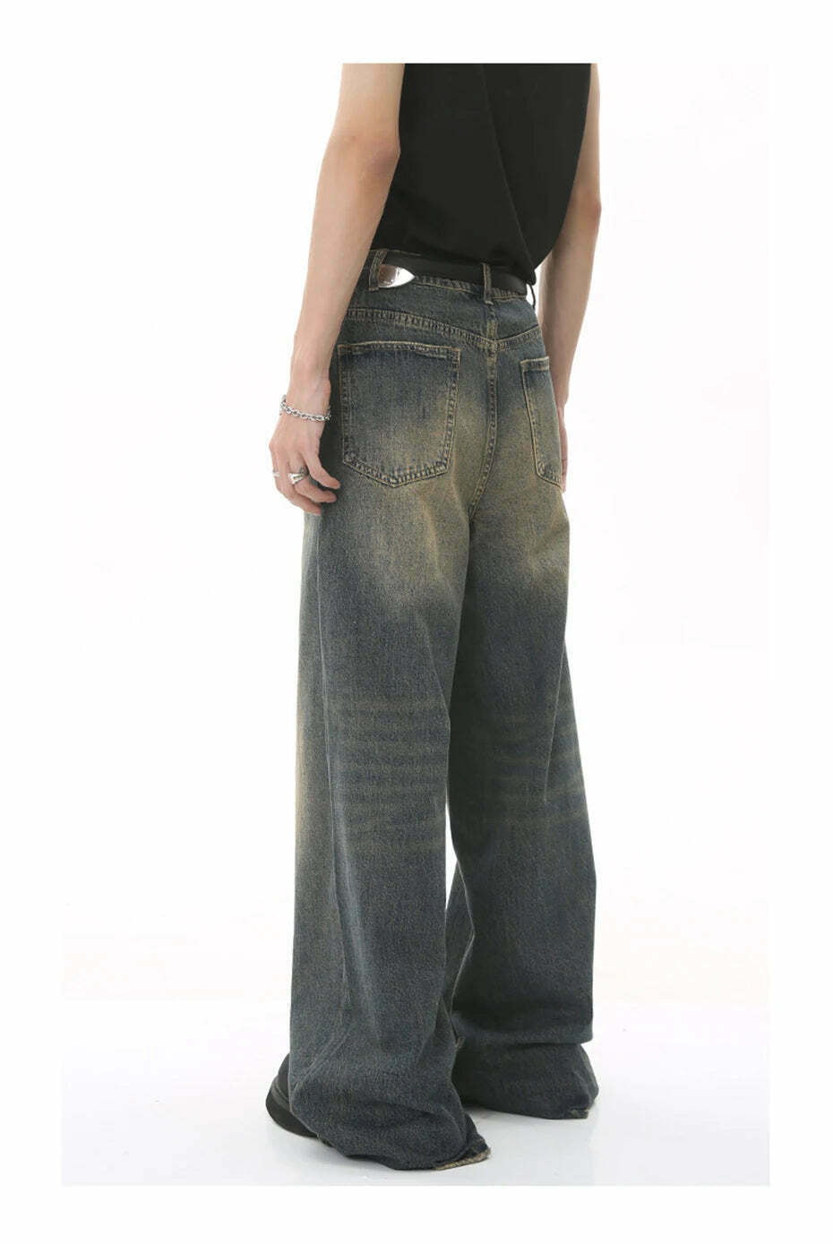 Vintage Washed Baggy Jeans: Y2K Aesthetic Denim - Coquette & Grunge