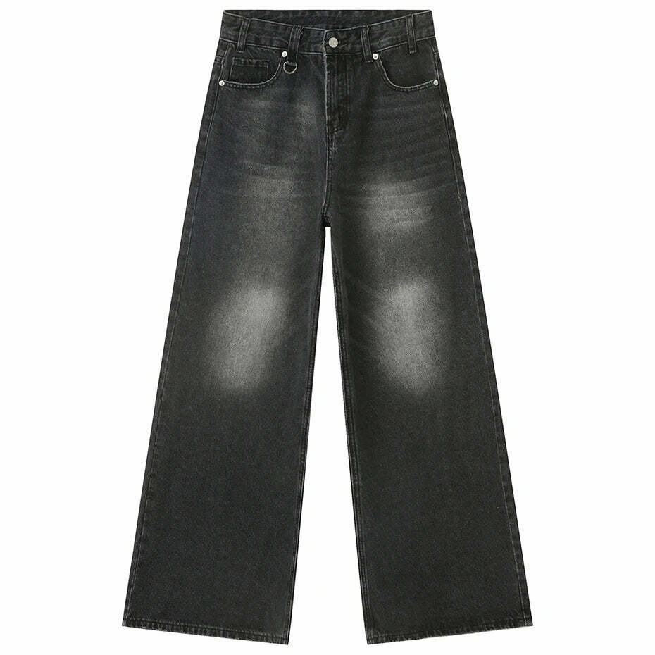 Vintage Washed Baggy Jeans: Y2K Aesthetic Denim - Coquette & Grunge