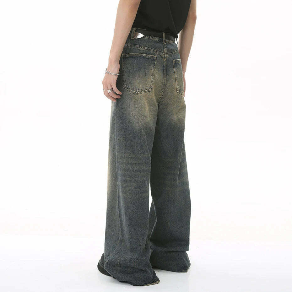 Vintage Washed Baggy Jeans: Y2K Aesthetic Denim - Coquette & Grunge