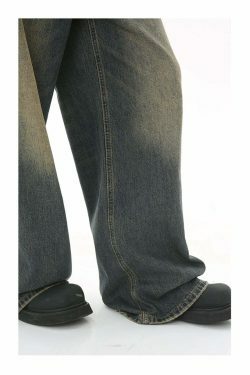 Vintage Washed Baggy Jeans: Y2K Aesthetic Denim - Coquette & Grunge