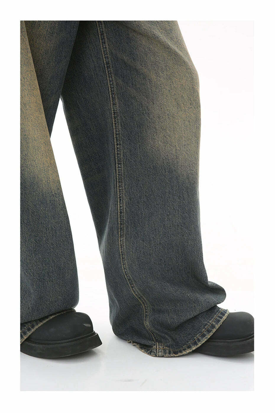 Vintage Washed Baggy Jeans: Y2K Aesthetic Denim - Coquette & Grunge