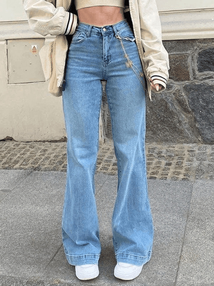 Vintage Washed Boyfriend Jeans: Y2K Aesthetic Mid-Waist Denim for Women's Fashion
