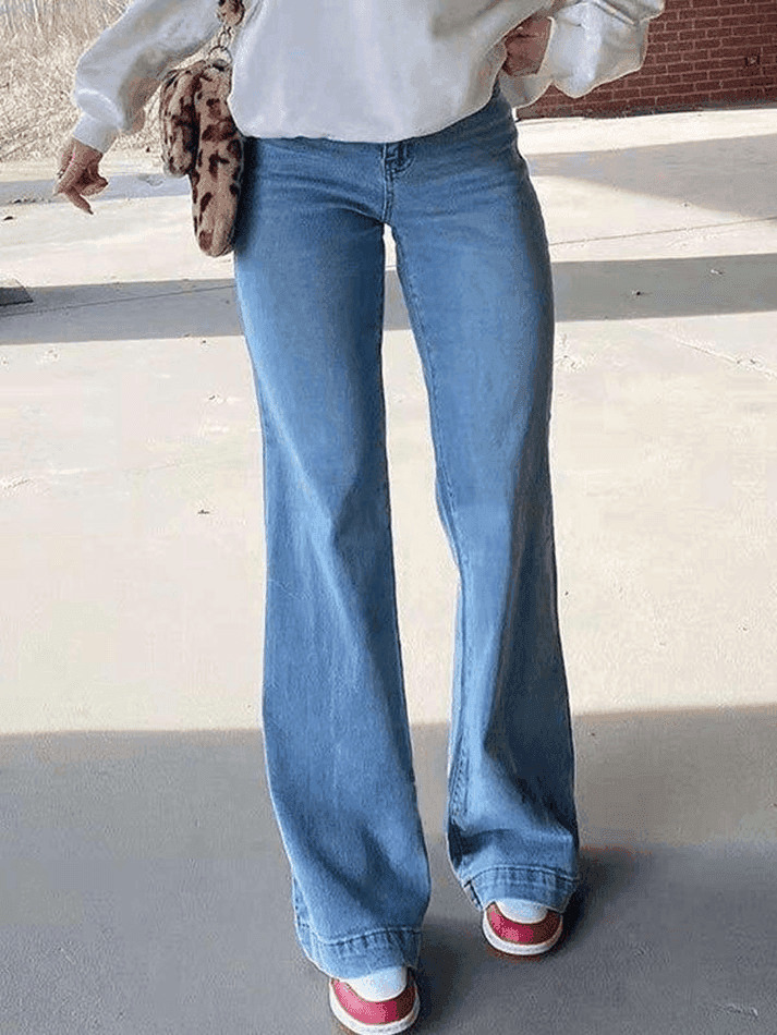 Vintage Washed Boyfriend Jeans: Y2K Aesthetic Mid-Waist Denim for Women's Fashion