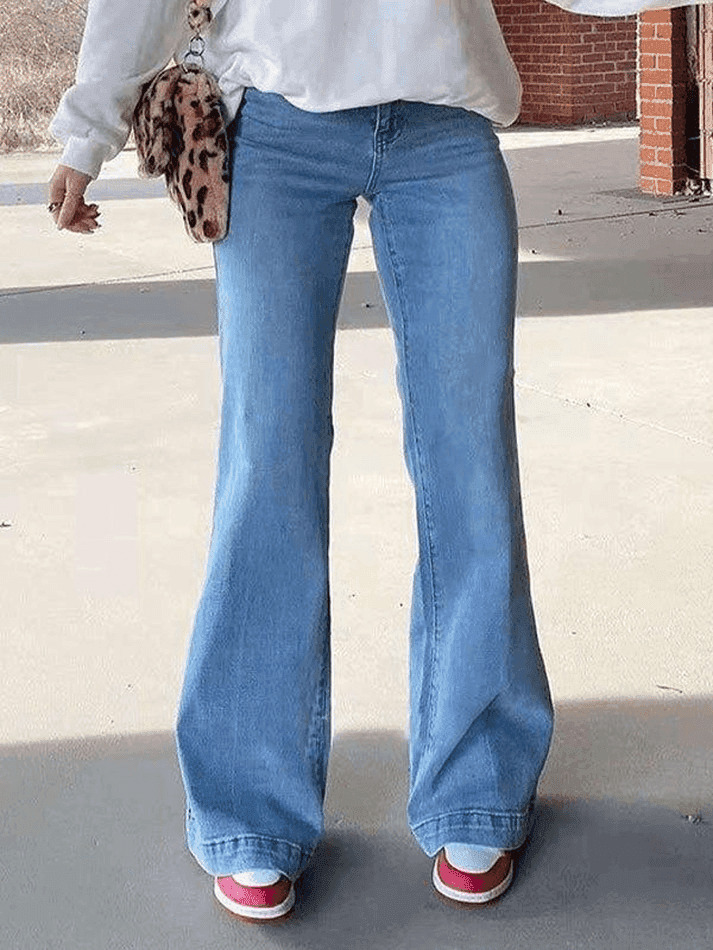 Vintage Washed Boyfriend Jeans: Y2K Aesthetic Mid-Waist Denim for Women's Fashion