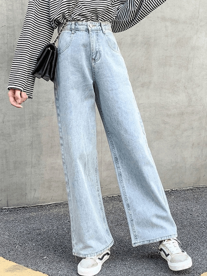 Vintage Washed Boyfriend Jeans: Y2K Fashion Staple for Women's Coquette Aesthetic Outfits