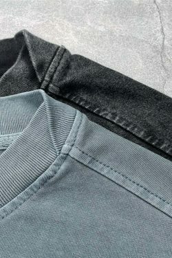 Vintage Washed Cotton Tee | Y2K Aesthetic Grunge Style | Coquette Fashion | Cute Tops & Cargo Skirt
