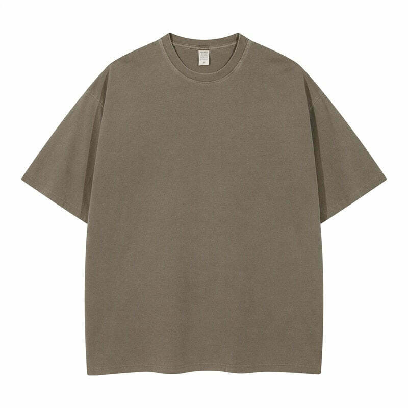 Vintage Washed Cotton Tee: Y2K Aesthetic Grunge Style Coquette Fashion Cute Tops
