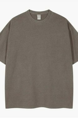 Vintage Washed Cotton Tee: Y2K Aesthetic Grunge Style Coquette Fashion Cute Tops