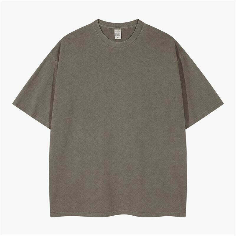 Vintage Washed Cotton Tee: Y2K Aesthetic Grunge Style Coquette Fashion Cute Tops
