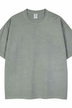 Vintage Washed Cotton Tee: Y2K Aesthetic Grunge Style Coquette Fashion Cute Tops