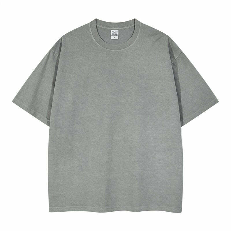 Vintage Washed Cotton Tee: Y2K Aesthetic Grunge Style Coquette Fashion Cute Tops