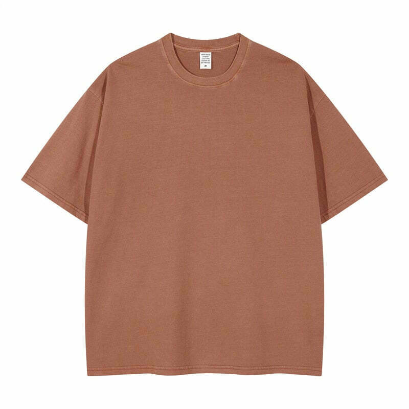 Vintage Washed Cotton Tee: Y2K Aesthetic Grunge Style Coquette Fashion Cute Tops