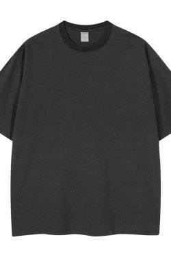 Vintage Washed Cotton Tee: Y2K Aesthetic Grunge Style Coquette Fashion Cute Tops