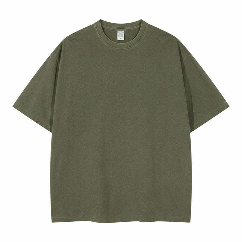 Vintage Washed Cotton Tee: Y2K Aesthetic Grunge Style Coquette Fashion Cute Tops