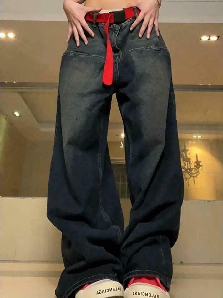 Vintage Washed Distressed Boyfriend Jeans - Y2K Fashion Staple for Women's Coquette Aesthetic