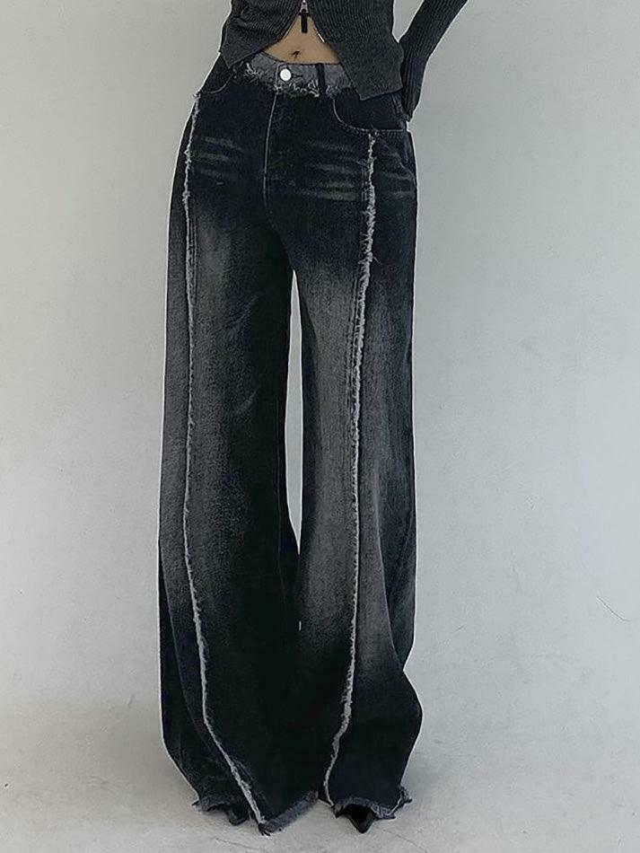 Vintage Washed Wide Leg Jeans: Y2K Fashion Staple for Women's Coquette Aesthetic Outfits