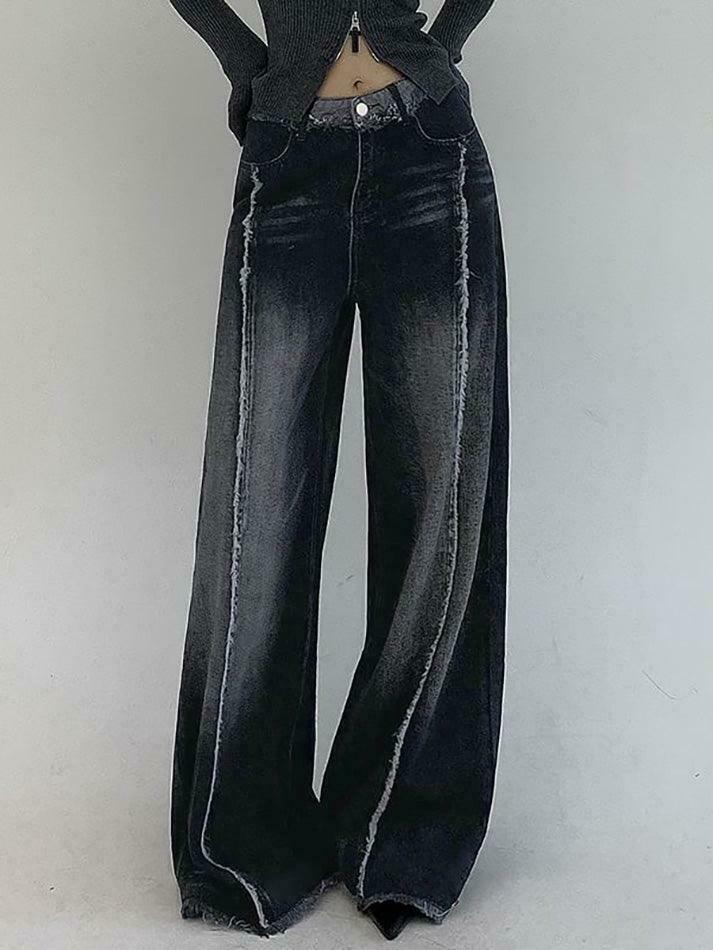 Vintage Washed Wide Leg Jeans: Y2K Fashion Staple for Women's Coquette Aesthetic Outfits