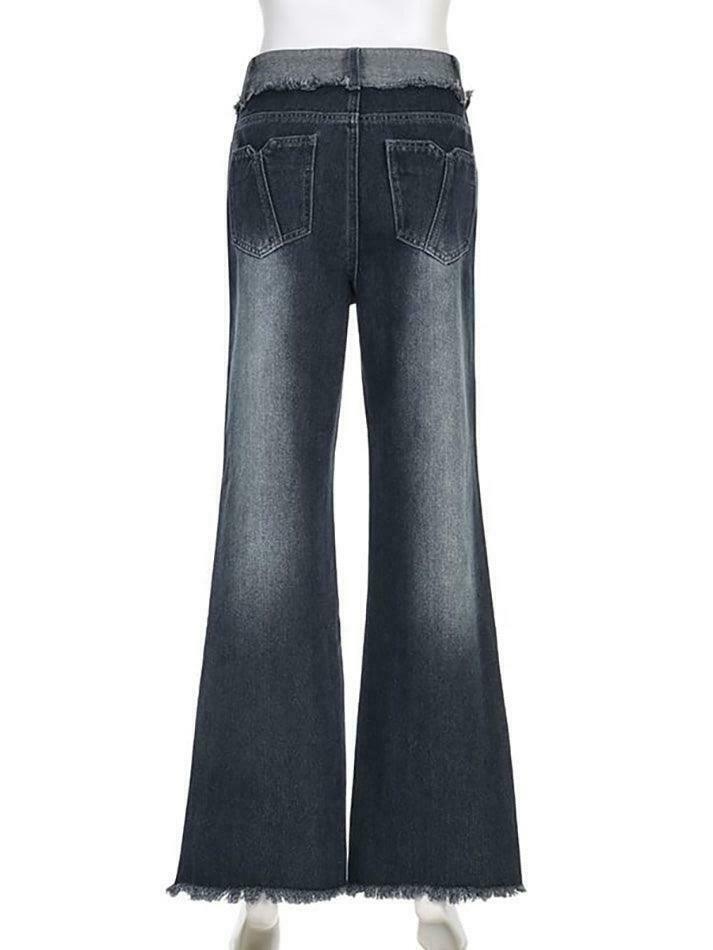 Vintage Washed Wide Leg Jeans: Y2K Fashion Staple for Women's Coquette Aesthetic Outfits