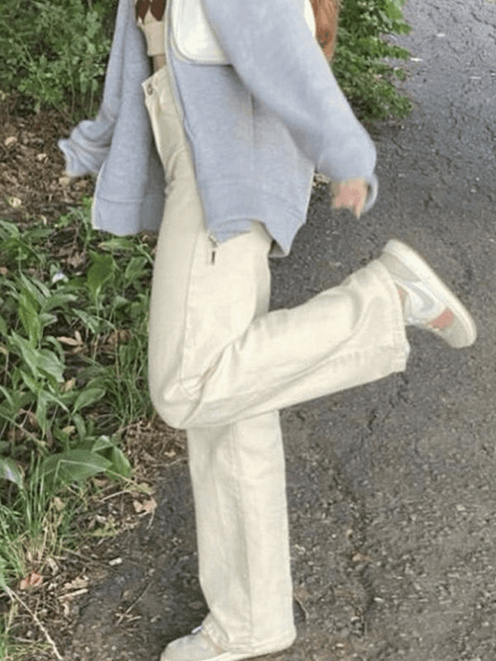 Vintage White Washed Boyfriend Jeans - Y2K Fashion Staple for Women's Grunge and Coquette Aesthetic