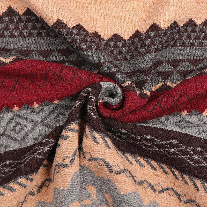 Vintage Winter Sweater: Y2K Aesthetic Coquette Style with Grunge Flair and Pastel Goth Vibes