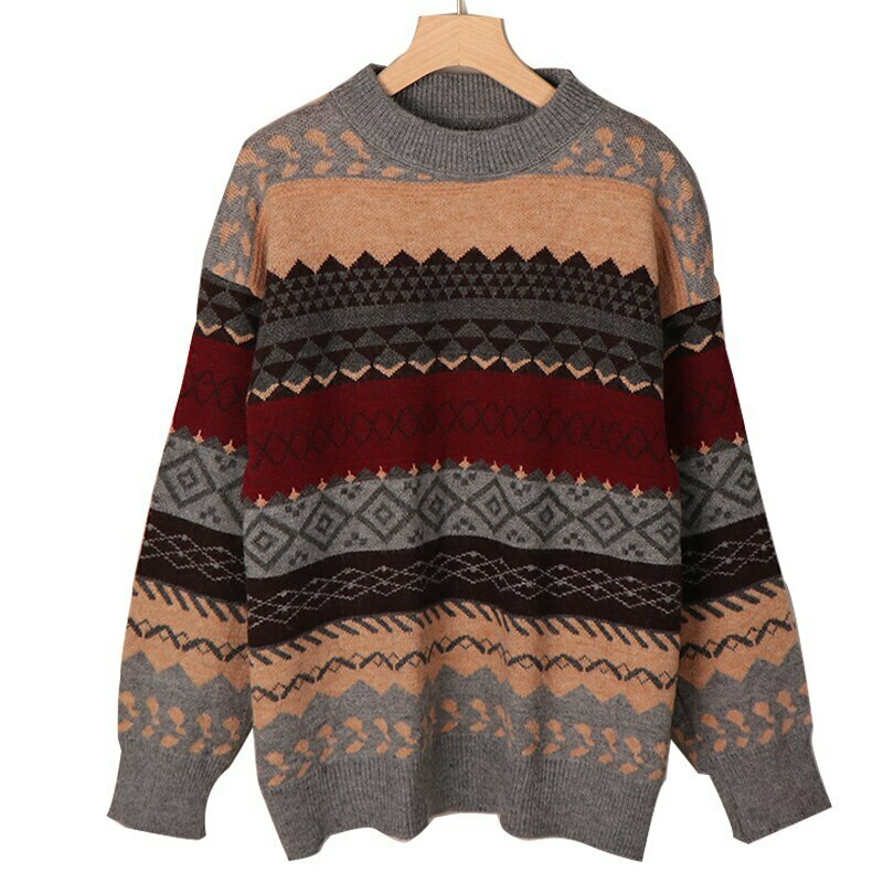 Vintage Winter Sweater: Y2K Aesthetic Coquette Style with Grunge Flair and Pastel Goth Vibes