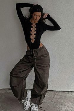 Vintage Y2K Aesthetic Cargo Skirt with Coquette Style - Grunge Vibes, Cute