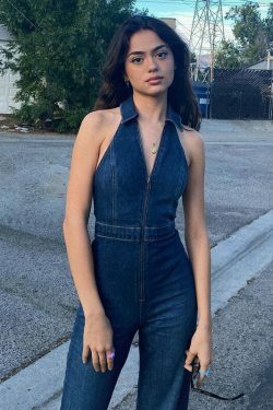 Vintage Y2K Aesthetic Cargo Skirt with Coquette Style and Grunge Vibes - Retro Slim Denim Jumpsuit