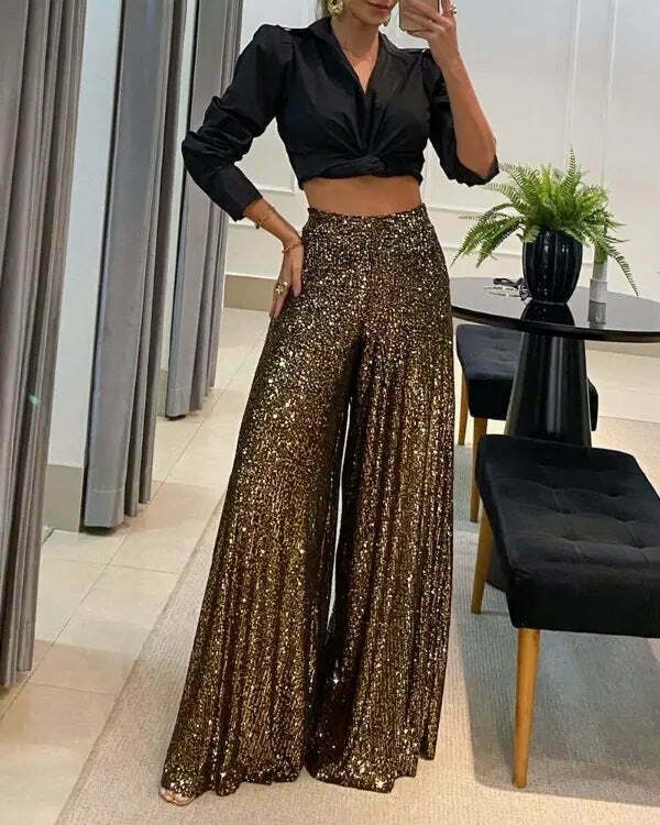 Vintage Y2K Aesthetic Cargo Skirt with Coquette Style and High Waist Wide Leg Pants