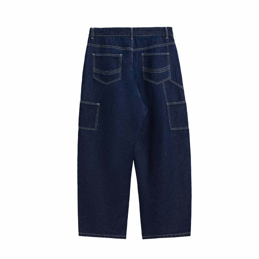 Vintage Y2K Aesthetic Cargo Skirt with Loose Fit Skater Jeans