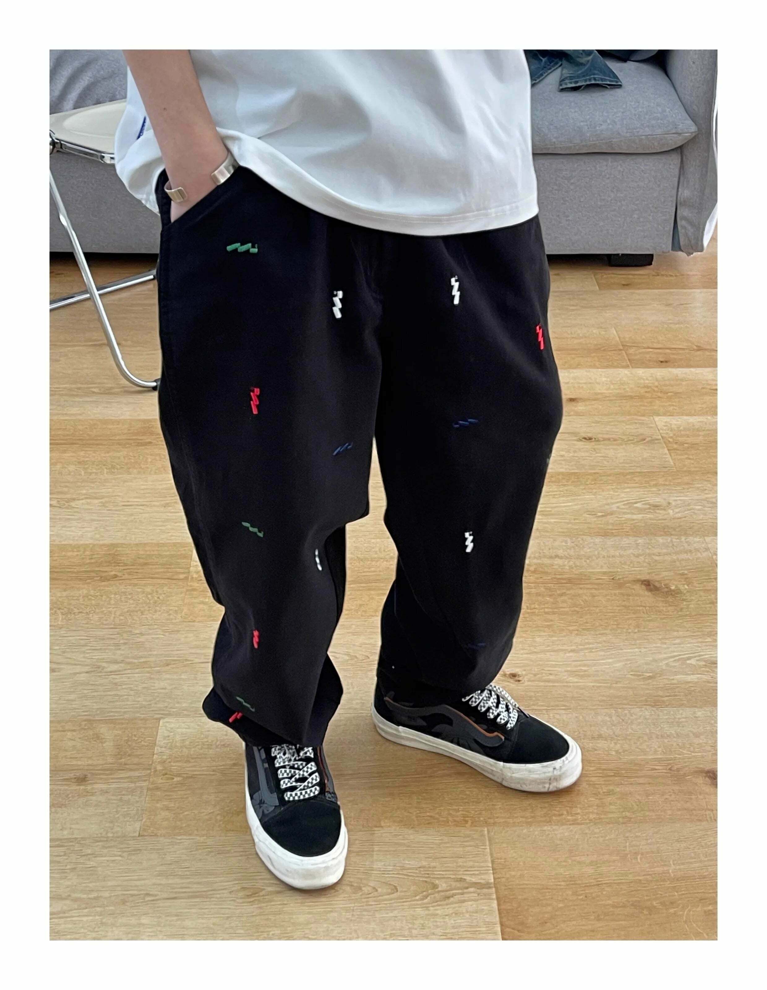Vintage Y2K Aesthetic Embroidered Jeans - Coquette Style with Grunge & Pastel Goth Vibes