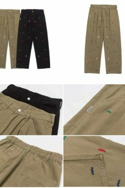 Vintage Y2K Aesthetic Embroidered Jeans - Coquette Style with Grunge & Pastel Goth Vibes
