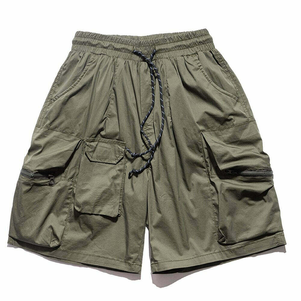 Vintage Y2K Aesthetic Parachute Cargo Shorts for Women - Coquette Style Grunge Fashion