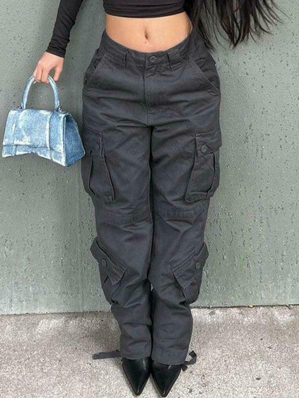 Vintage Y2K Cargo Jeans: Coquette Aesthetic Grunge Style for Women