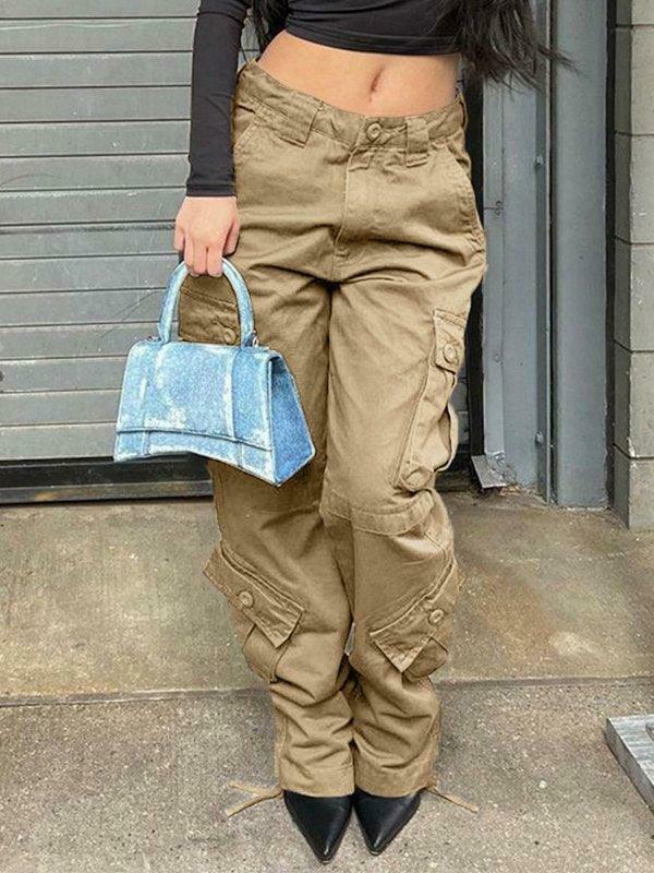 Vintage Y2K Cargo Jeans: Coquette Aesthetic Grunge Style for Women