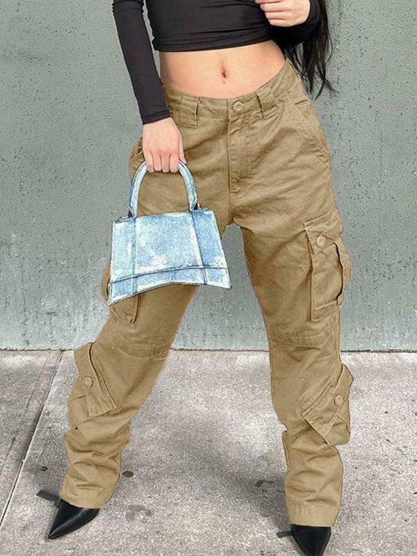 Vintage Y2K Cargo Jeans: Coquette Aesthetic Grunge Style for Women