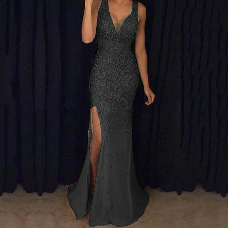 Vintage Y2K Fashion Evening Dress - Coquette Aesthetic, Grunge Style, Pastel Goth