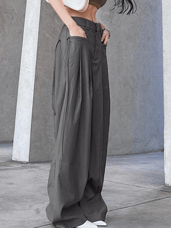 Vintage Y2K Straight-Leg Cargo Pants in Grunge Aesthetic Style