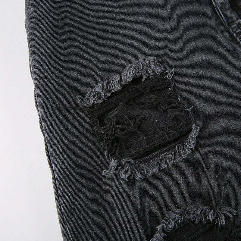 Vintage Y2K Style: Ripped Baggy Jeans - Coquette Aesthetic, Grunge Vibes, Pastel Goth