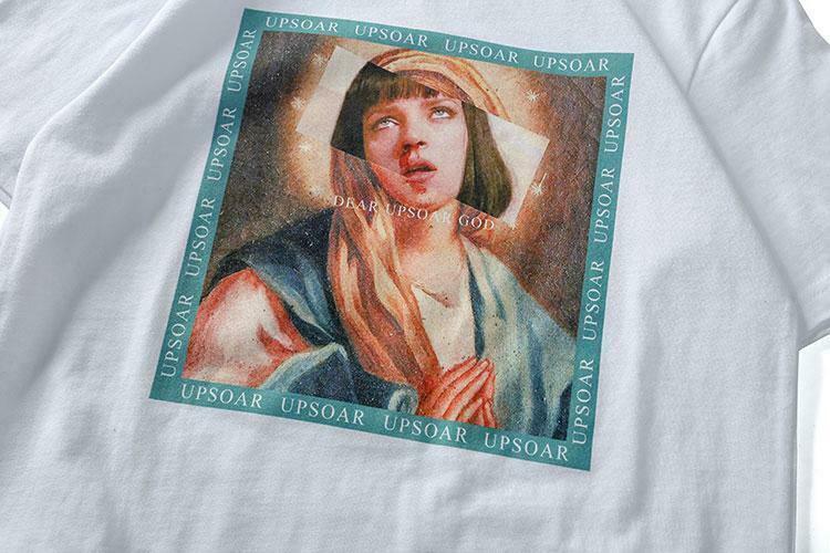 Virgin Mary x Pulp Fiction Print Tee - Y2K Aesthetic Grunge Style Coquette Fashion