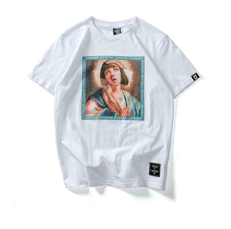 Virgin Mary x Pulp Fiction Print Tee - Y2K Aesthetic Grunge Style Coquette Fashion