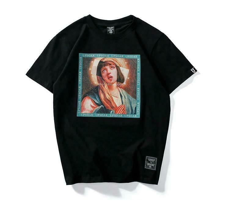 Virgin Mary x Pulp Fiction Print Tee - Y2K Aesthetic Grunge Style Coquette Fashion